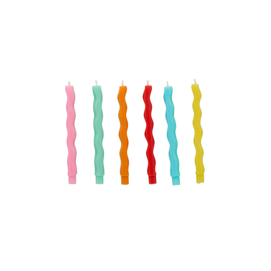 Premium Bright Wavy Wax Candles - Pack of 12 - Winterberries