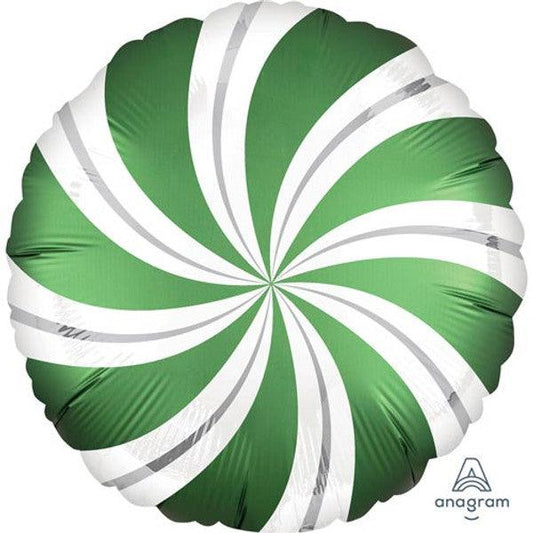 18" Green Candy Swirl Balloon - Winterberries