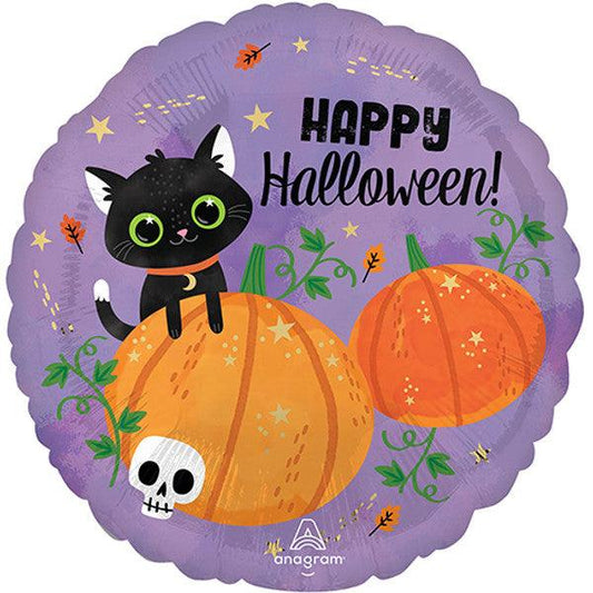 18" Purple Cat Pumpkin Balloon - Winterberries