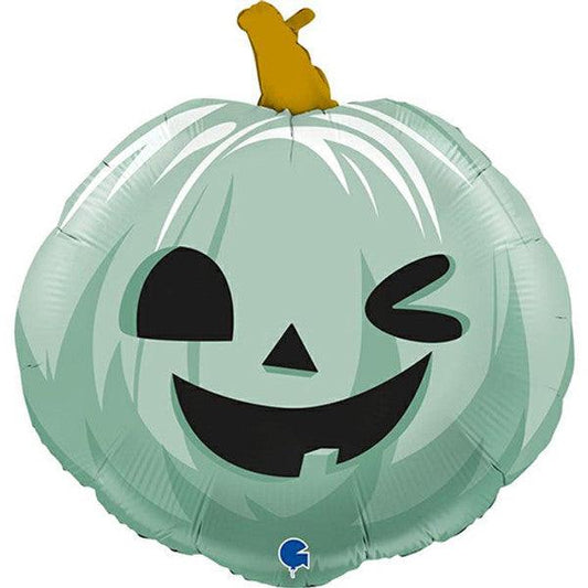 22" Green Funny Pumpkin Face Balloon - Winterberries