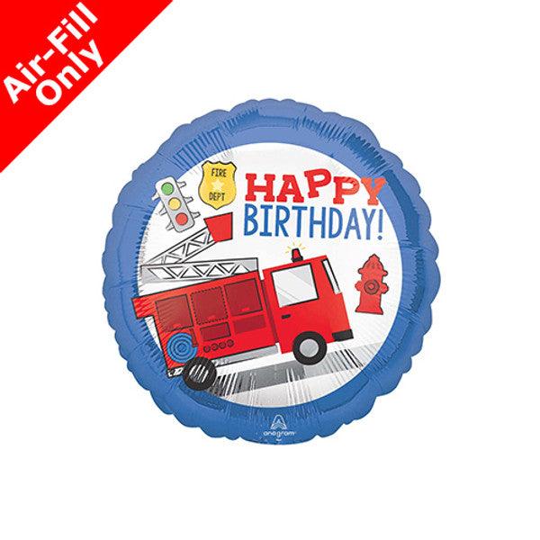9" Fire Brigade Birthday Air Fill Only Foil Balloon - Winterberries