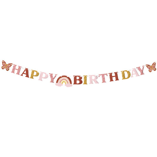 HAPPY BIRTHDAY BOHO BUNTING - Winterberries