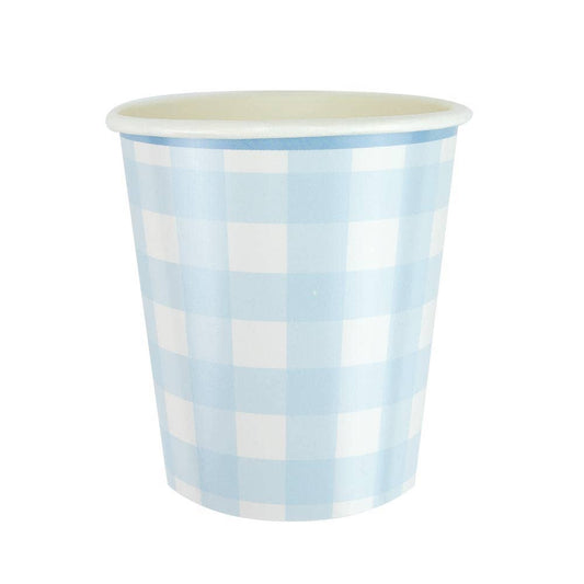 X8 BLUE VICHY PAPER CUPS