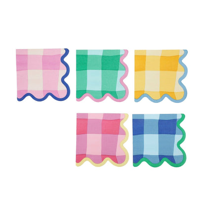 X20 COLOURWAVE GINGHAM PAPER NAPKNS (5 COLOURS)