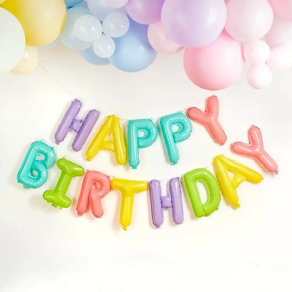 16" PASTEL 'HAPPY BIRTHDAY' FOIL BALLOON GARLAND