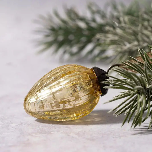 x6 1" Crackle Glass Pinecones - Winterberries