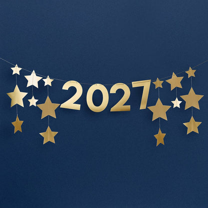 Gold Star Customisable Card Banner 2m