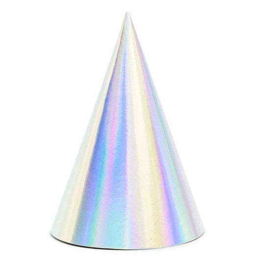 X6 IRIDESCENT PARTY HATS