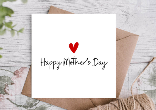 HAPPY MOTHER'S DAY HEART CARD - Winterberries