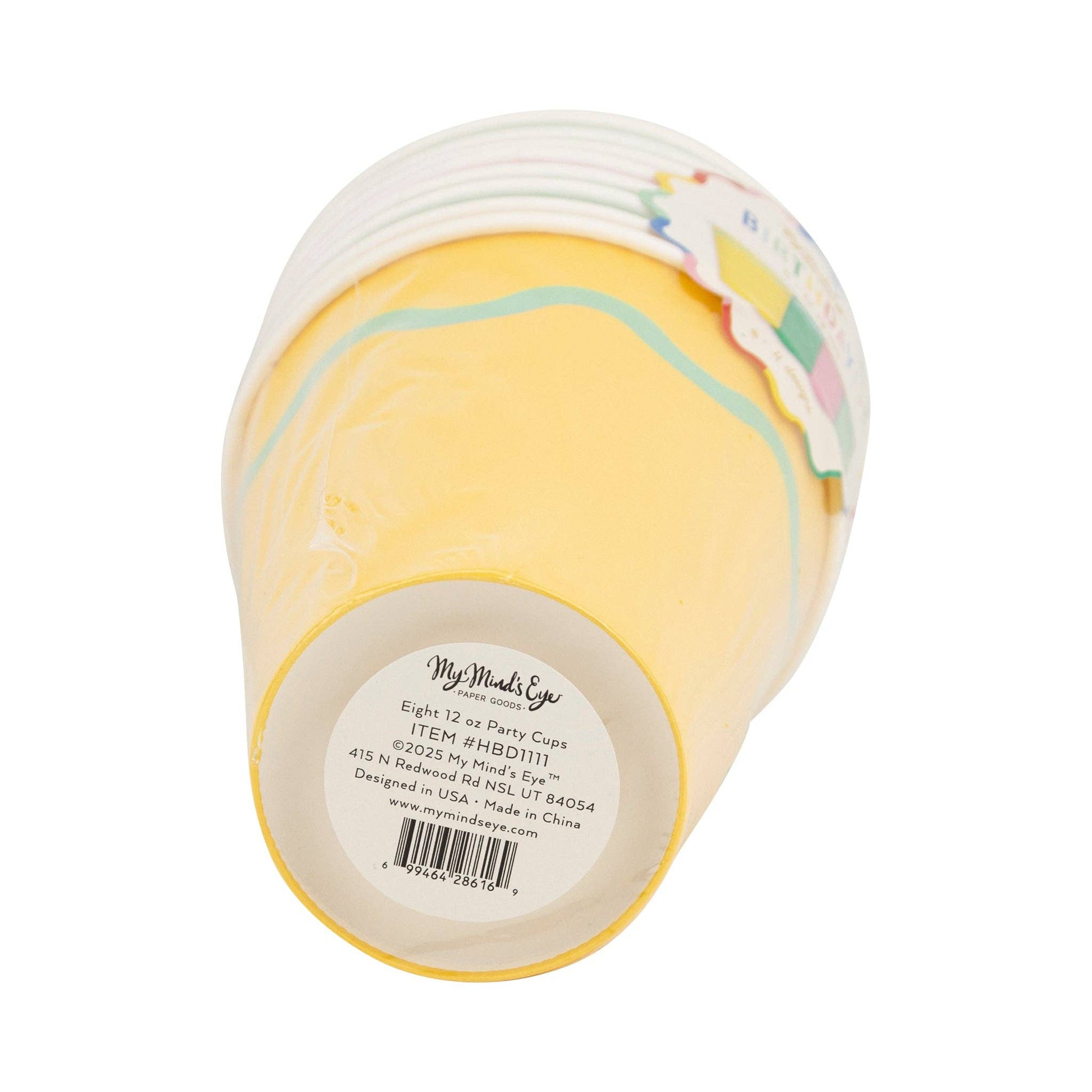 HBD1111 - Bright Birthday Party Cups - 12 oz - Winterberries