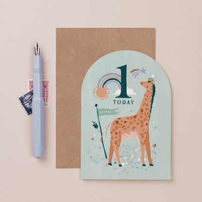 AGE 1 BIRTHDAY CARD - Winterberries