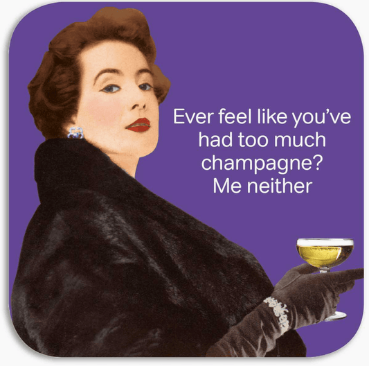 Too Much Champagne Coaster - Winterberries