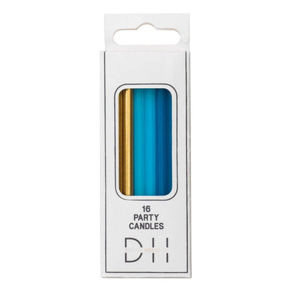 X16 BLUE/GOLD CANDLES - Winterberries