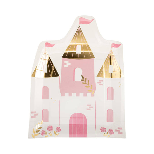 PLPRN45 - Princess Castle Shaped Paper Plate (8ct) - Winterberries