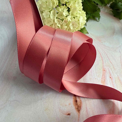 Cinnamon Blush Satin Ribbon in various width rolls - Winterberries