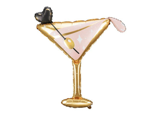 39" MARTINI COCKTAIL GLASS DEFLATED FOIL BALLOON - Winterberries
