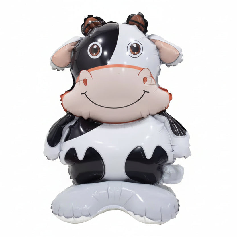 Inflatable cow balloon with a white background