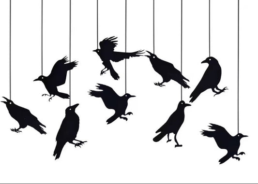 BLACK CROWS HANGING GARLAND SET - Winterberries