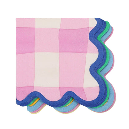 X20 COLOURWAVE GINGHAM PAPER NAPKNS (5 COLOURS)