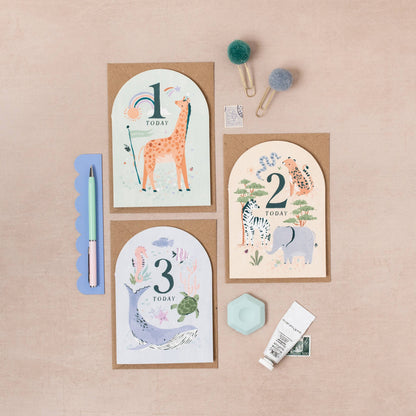 AGE 1 BIRTHDAY CARD - Winterberries