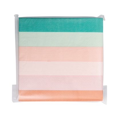 PLMER38 - Mermaid Stripes Cocktail Napkin - Winterberries