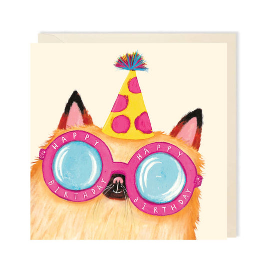 Happy Birthday Funny Cat Sunglasses Greeting Card | Cat Card - Winterberries