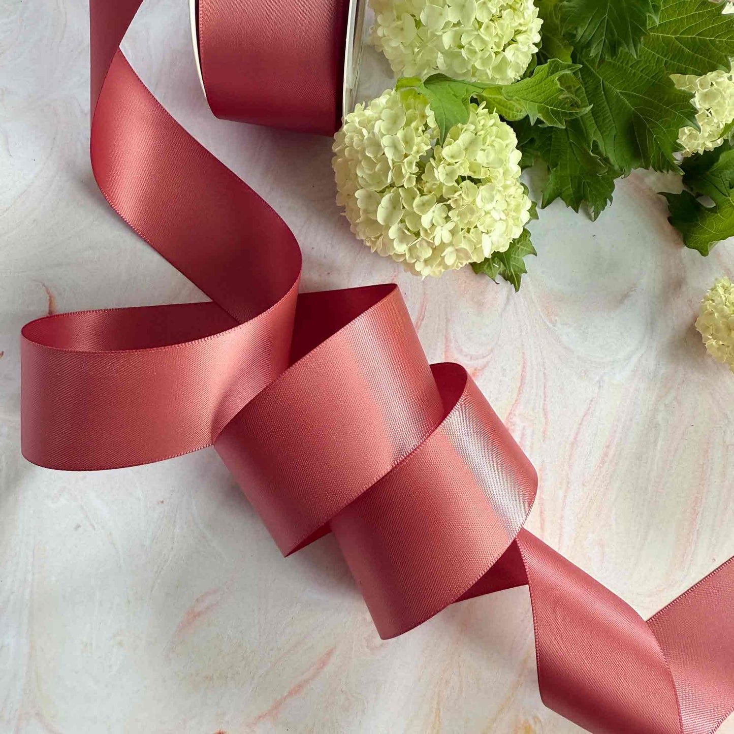 Cinnamon Blush Satin Ribbon in various width rolls - Winterberries
