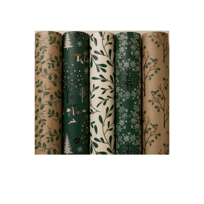 ECO-FRIENDLY CHRISTMAS WOODLAND WRAPPING PAPER