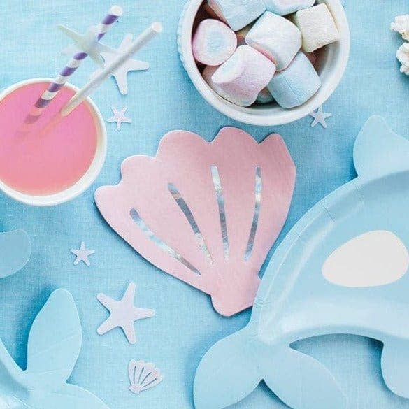 Partydeco Pink Mermaid Seashell Party Napkins x 20