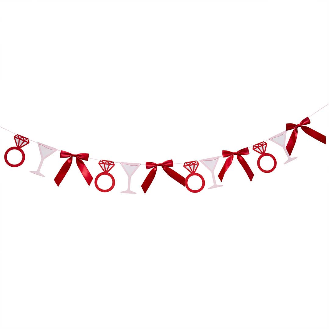 Cocktails, Rings & Satin Bow Garland 2m - Winterberries