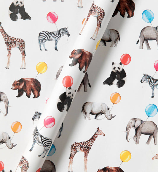 Party Animal Watercolour Sustainable Gift Wrap