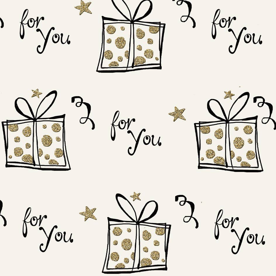 Eco-friendly FSC™ Biodegradable Glitter Cheer Wrapping Paper - Winterberries
