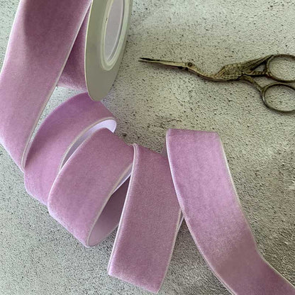 Lilac Velvet Ribbon 25mm  - 3 Meter Roll - Winterberries