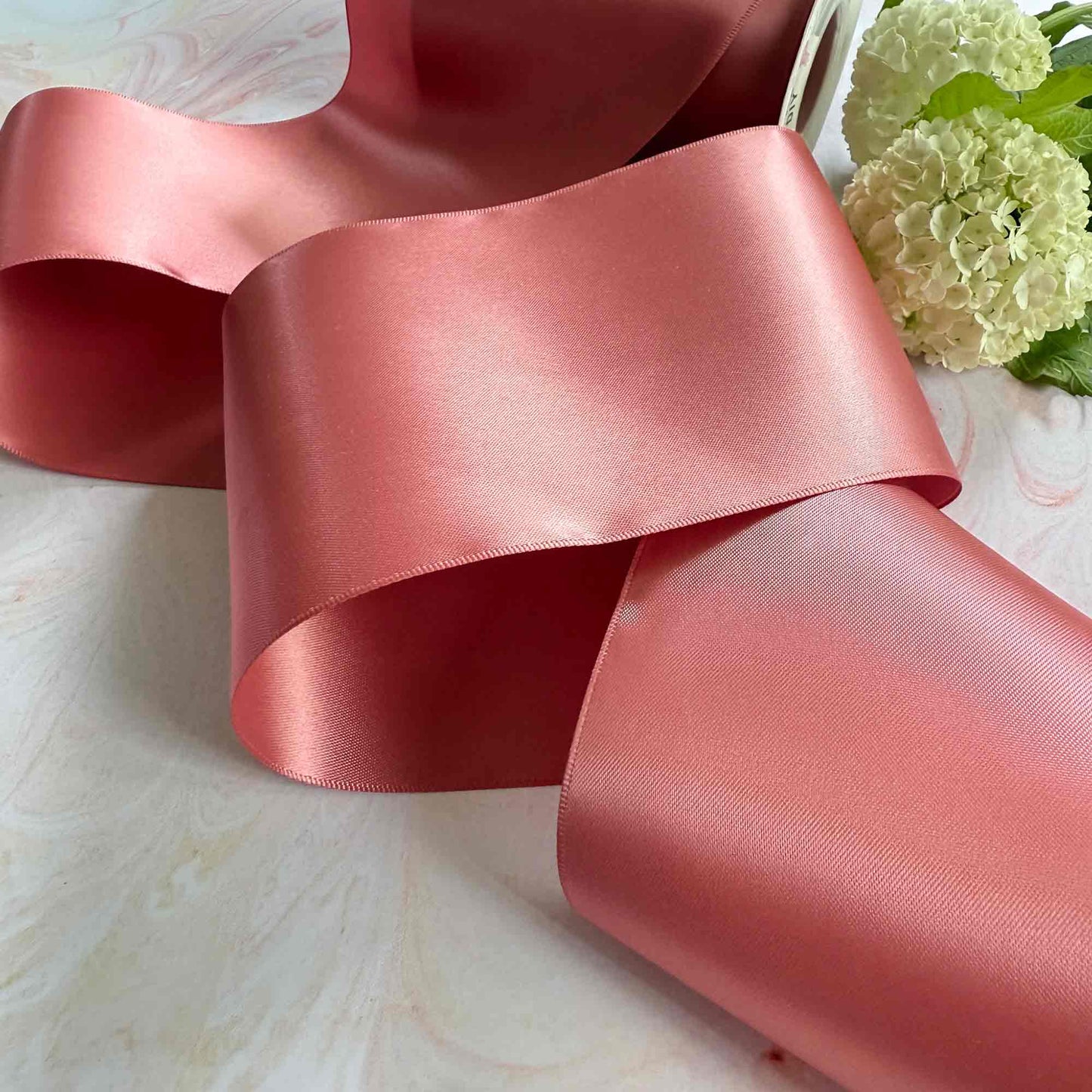 Cinnamon Blush Satin Ribbon in various width rolls - Winterberries