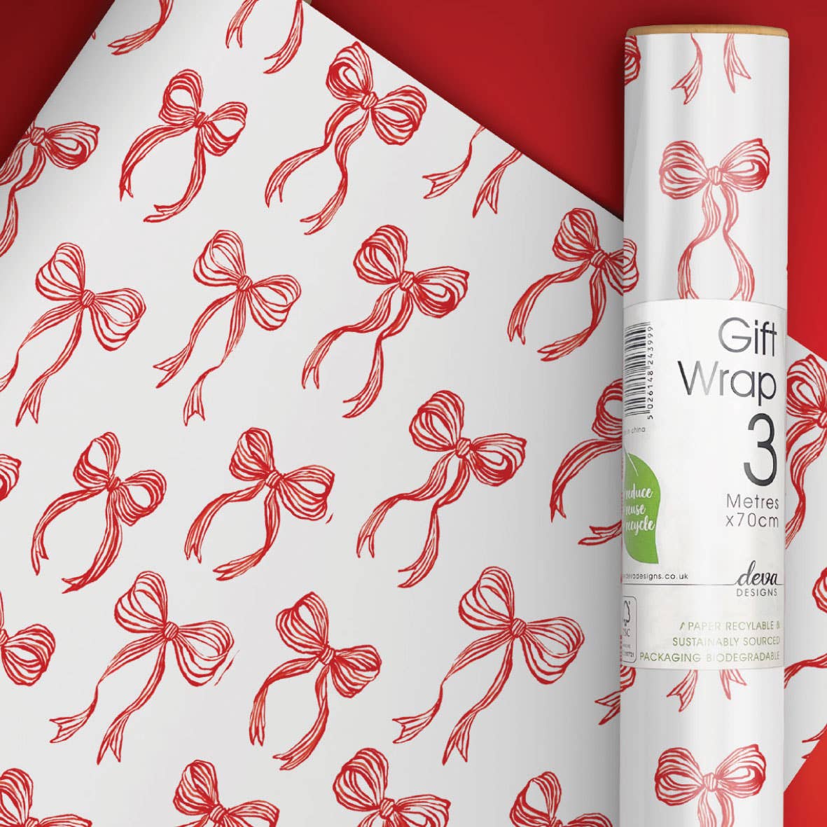 Roll Wrap| 3 m X 70 cm | Festive Bows