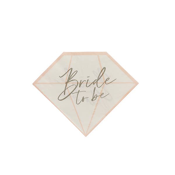 x16 'BRIDE TO BE' DIAMOND PAPER NAPKINS