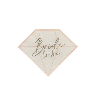 x16 'BRIDE TO BE' DIAMOND PAPER NAPKINS