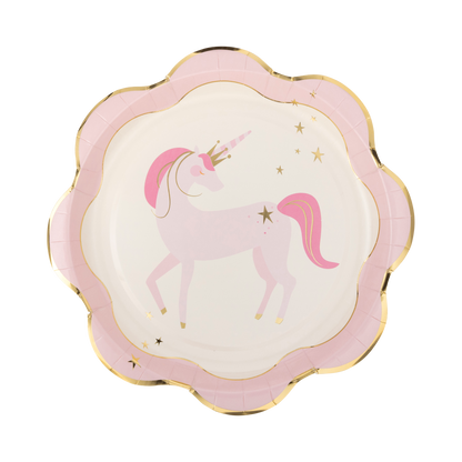 PLMAG40 - Pink Unicorn Ruffle Edge Plate - Winterberries