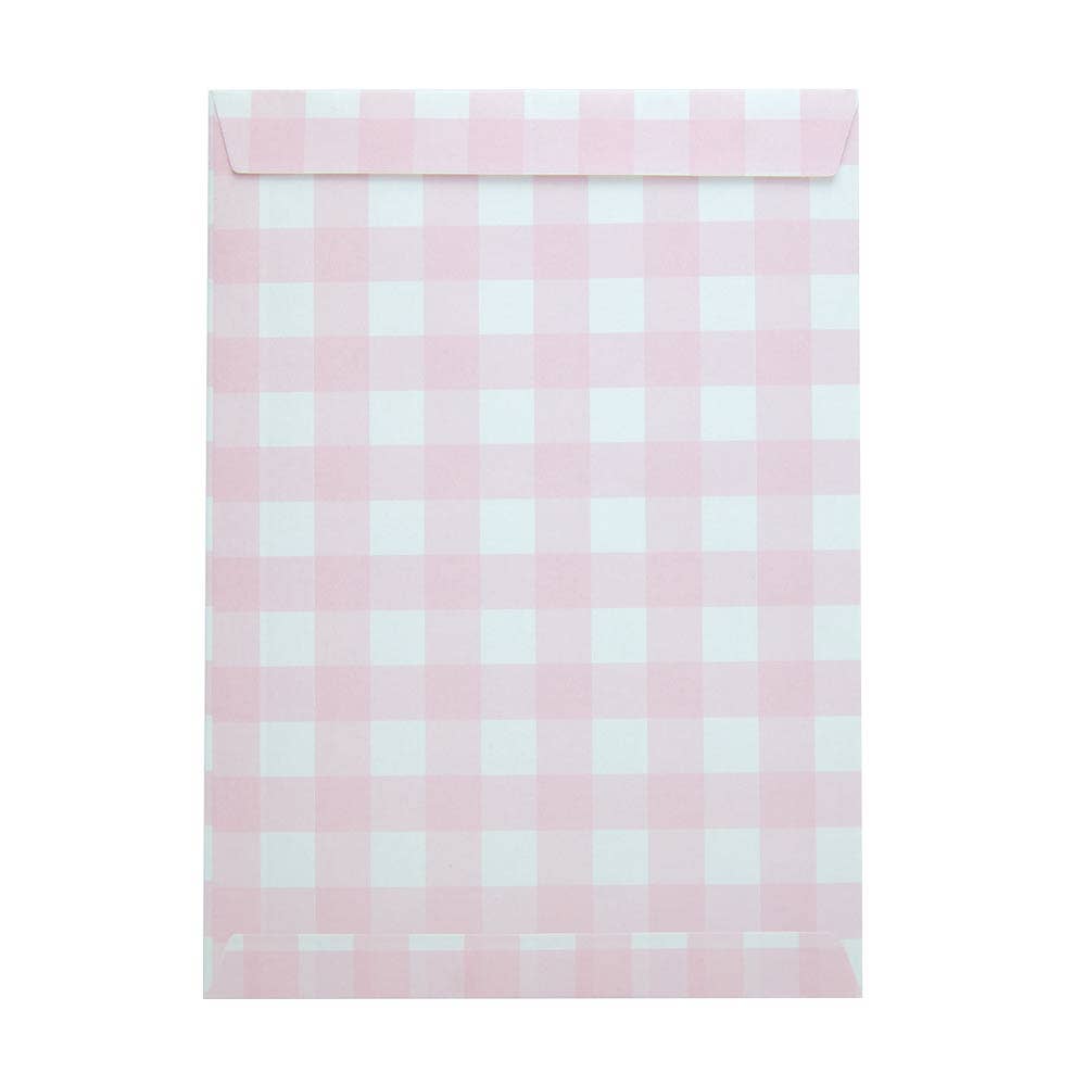x8 PINK GINGHAM PAPER GIFT BAGS - Winterberries