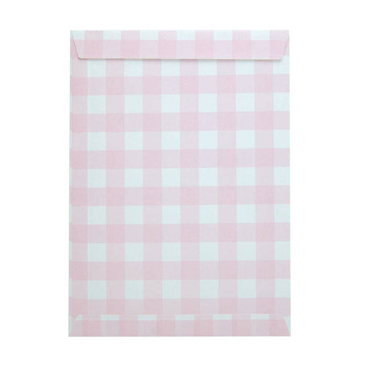 x8 PINK GINGHAM PAPER GIFT BAGS - Winterberries