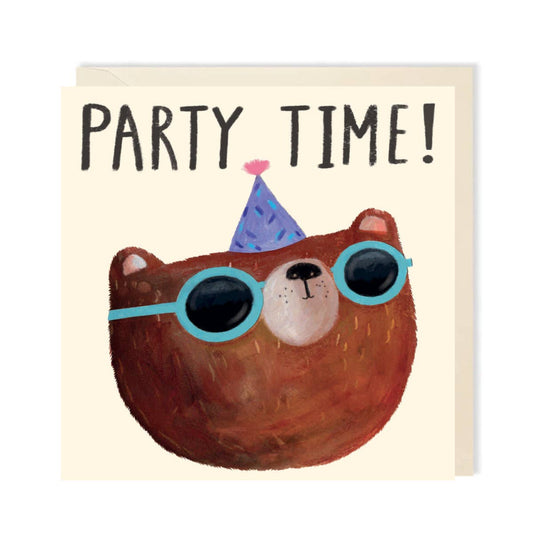 Party Time Bear Birthday Greeting Card | Birthday Card Man - Winterberries