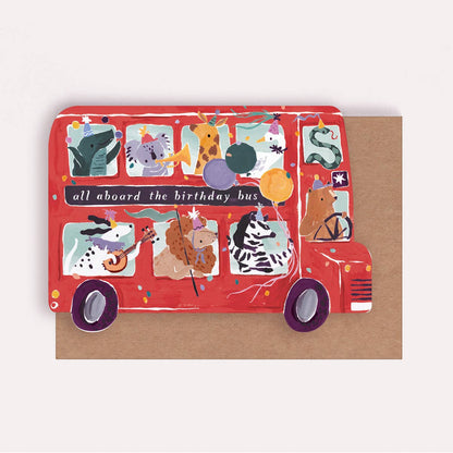 PARTY BUS KIDS BIRTHDAY CARD - Winterberries