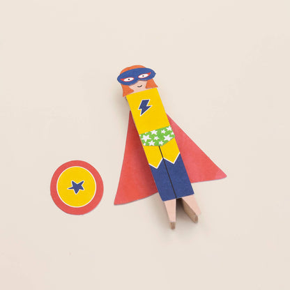 MAKE YOUR OWN SUPERHERO PEG DOLL
