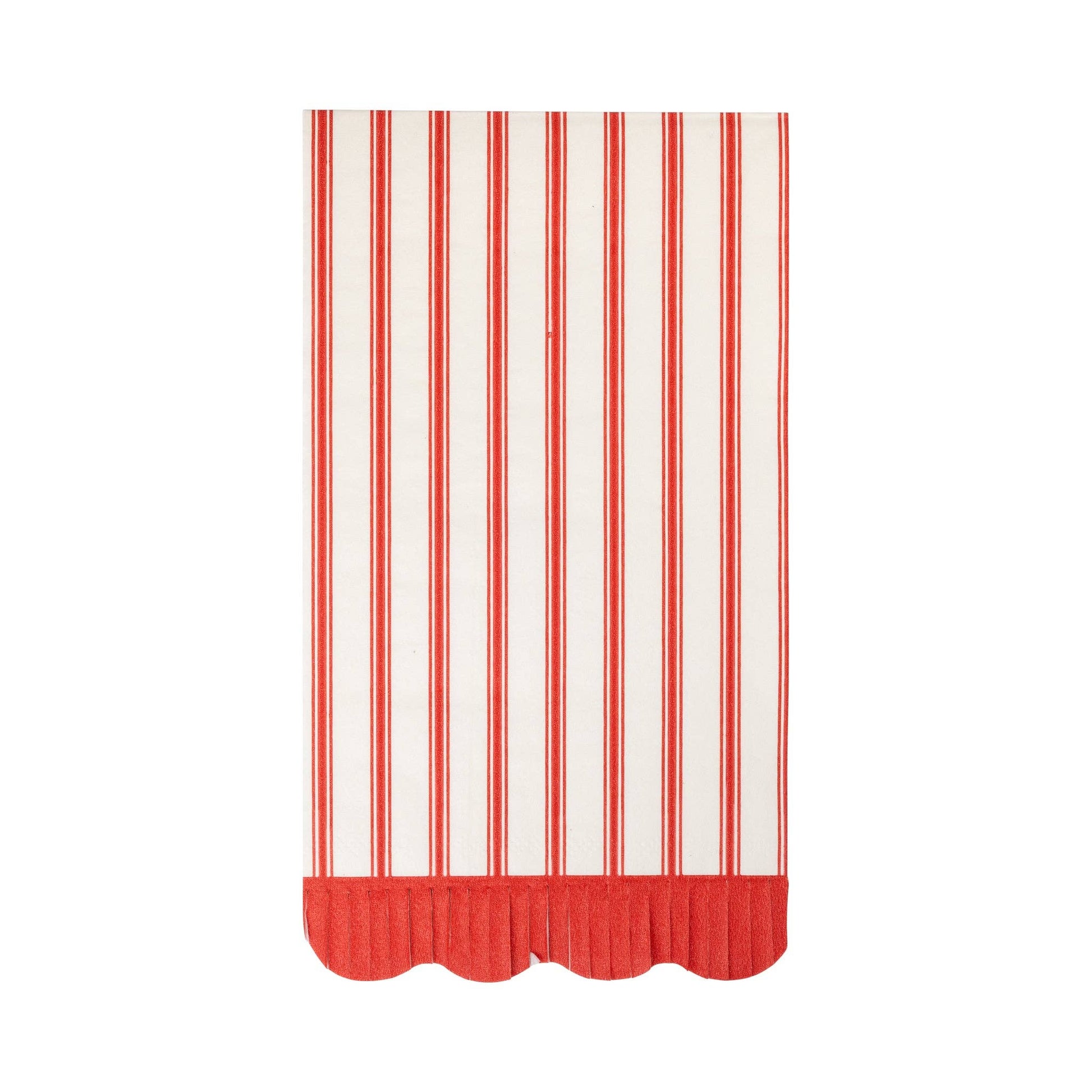 WNT1239 - Red Striped Dinner Napkin - Winterberries