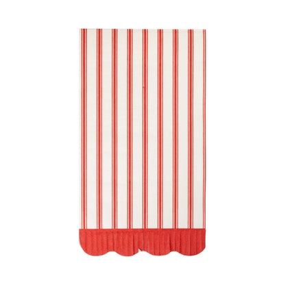 WNT1239 - Red Striped Dinner Napkin - Winterberries