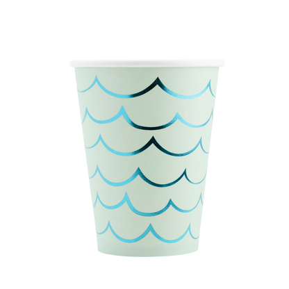 SEA1011 - Mermaid Tail Paper Party Cups - 12 oz - Winterberries