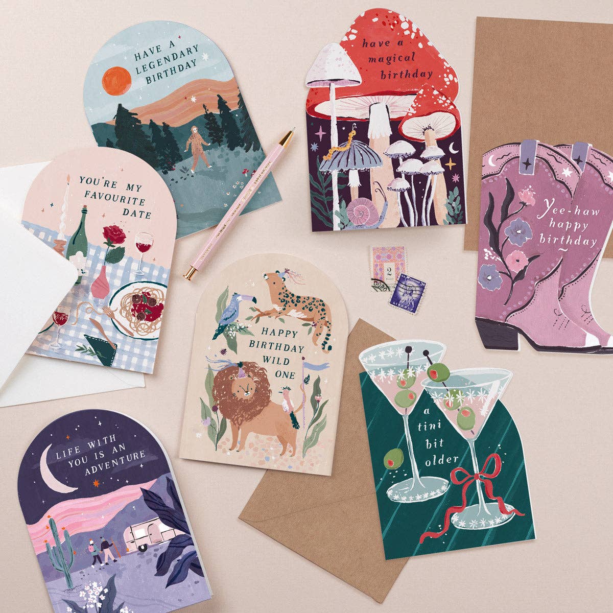 TINI BIT OLDER MARTINI BIRTHDAY CARD - Winterberries