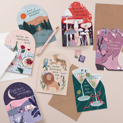 TINI BIT OLDER MARTINI BIRTHDAY CARD - Winterberries