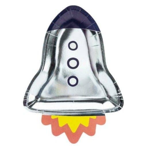 Partydeco Space Party Rocket Paper Plates x 6