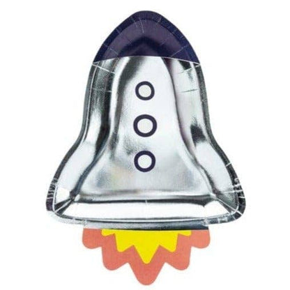 Partydeco Space Party Rocket Paper Plates x 6